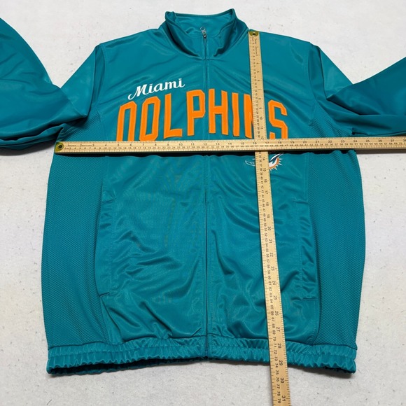 Miami Dolphins NFL Jacket Men's Size Large Full Zip Embroidered Logo Mock Neck - Picture 11 of 16